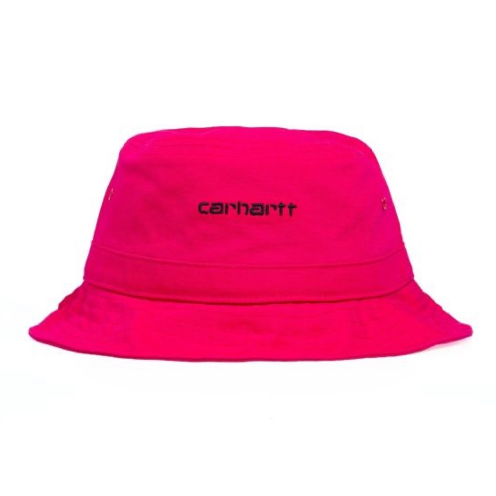 Carhartt Wip Script Bucket Hat Ruby Pink/Black Si… - image 2